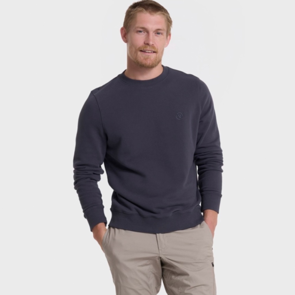 Vuori Cypress Crew Sweatshirt Mens Crewneck Pullover Athleisure Charcoal Size M